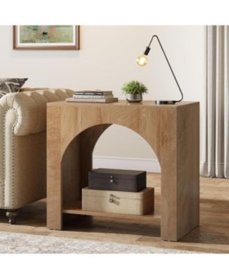 Farmhouse End Table with Pedestal Base