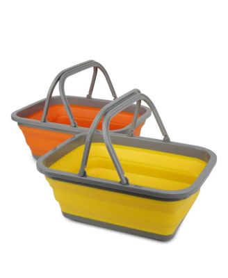 2 Pack Collapsible Sink Wash Basin For Camping Hiking Home Use