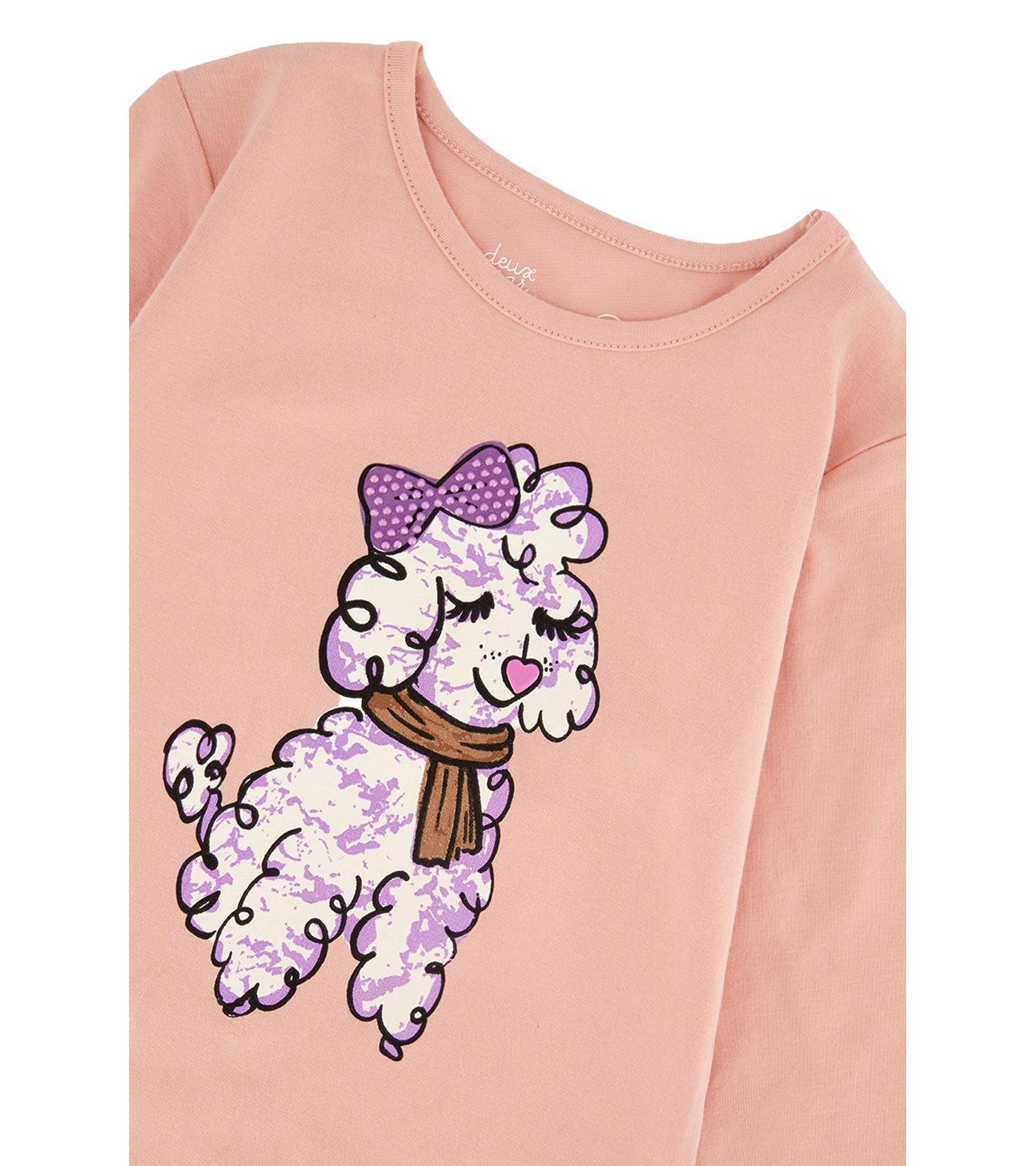 Little and Big Girl 6-12 Long Sleeve Cotton T-Shirt