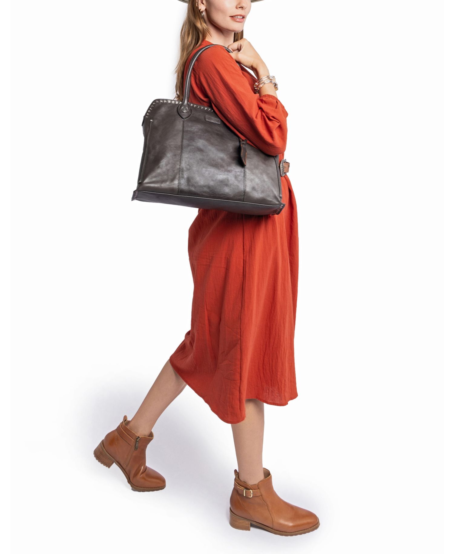 Soul Stud Large Leather Satchel Bag
