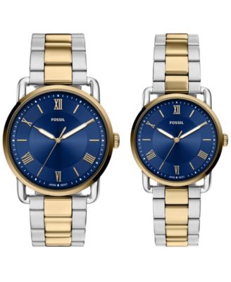 Unisex Copeland Quartz Two-Tone Stainless Steel Watch Set 42mm and 34mm