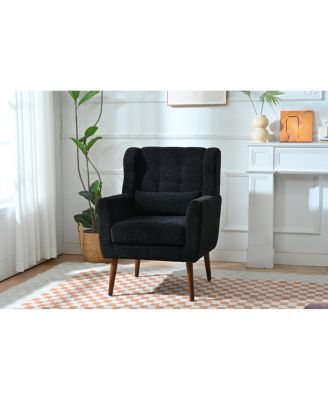 Modern Chenille Accent Lounge Chair with Throw Pillow