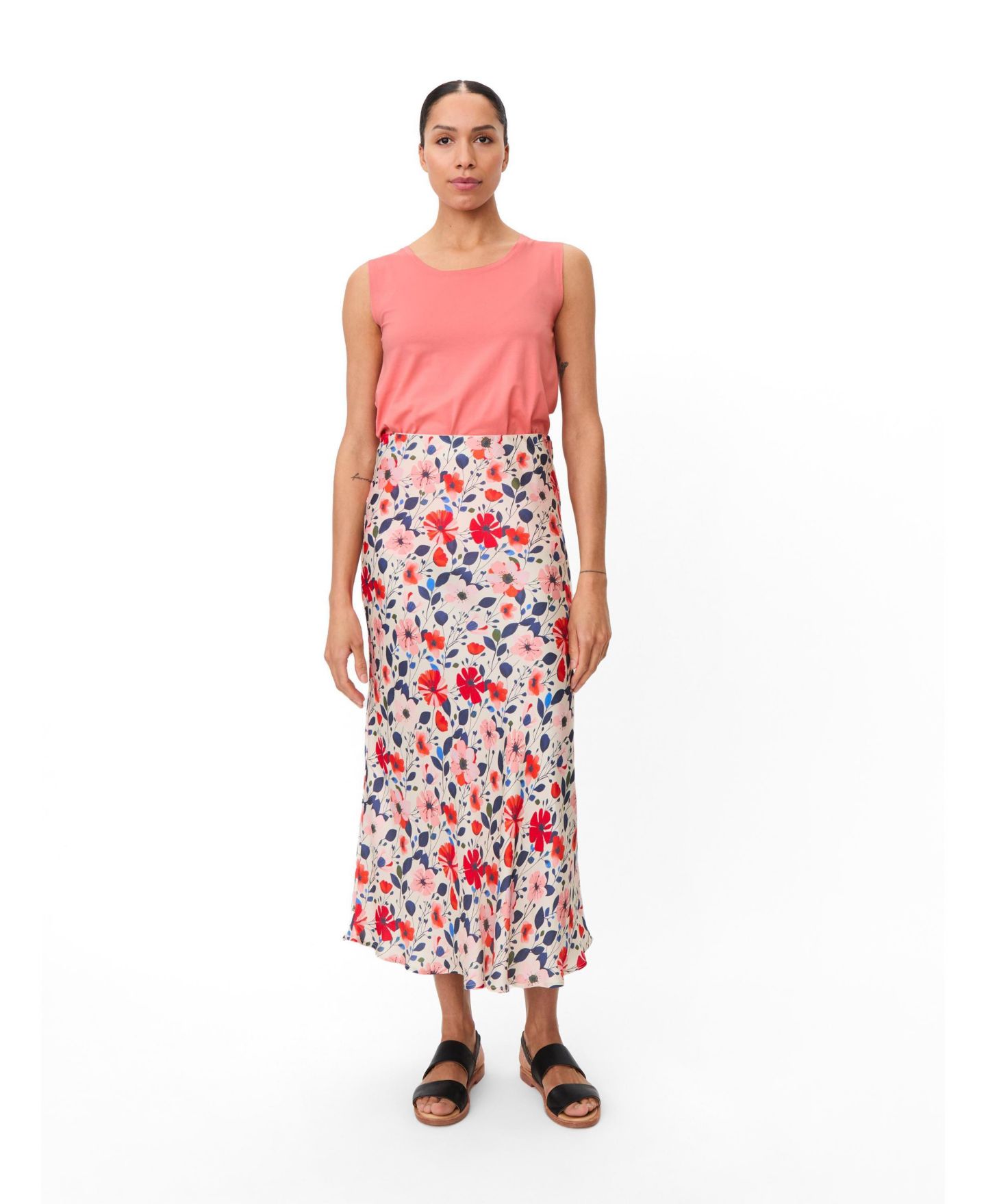 Женская юбка Masai Copenhagen High-Waist Floral Midi, цвет: Poinsettia — фото 2