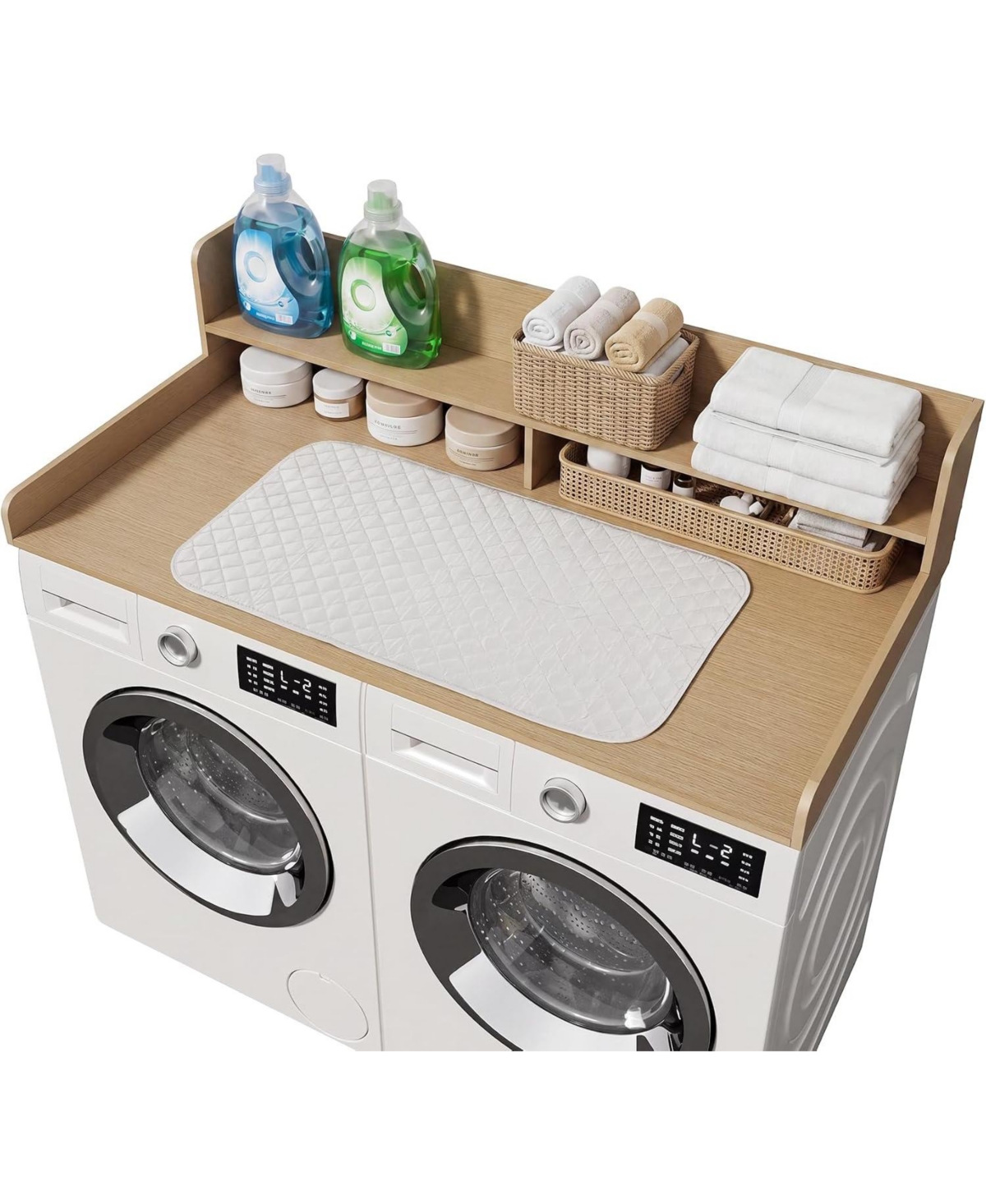 Tribesigns 54" Washer Dryer Countertop with Ironing Mat, Waterproof