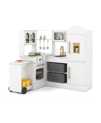 Corner Kitchen Playset with Retractable Countertop and Working Ice Maker, Ages 3+