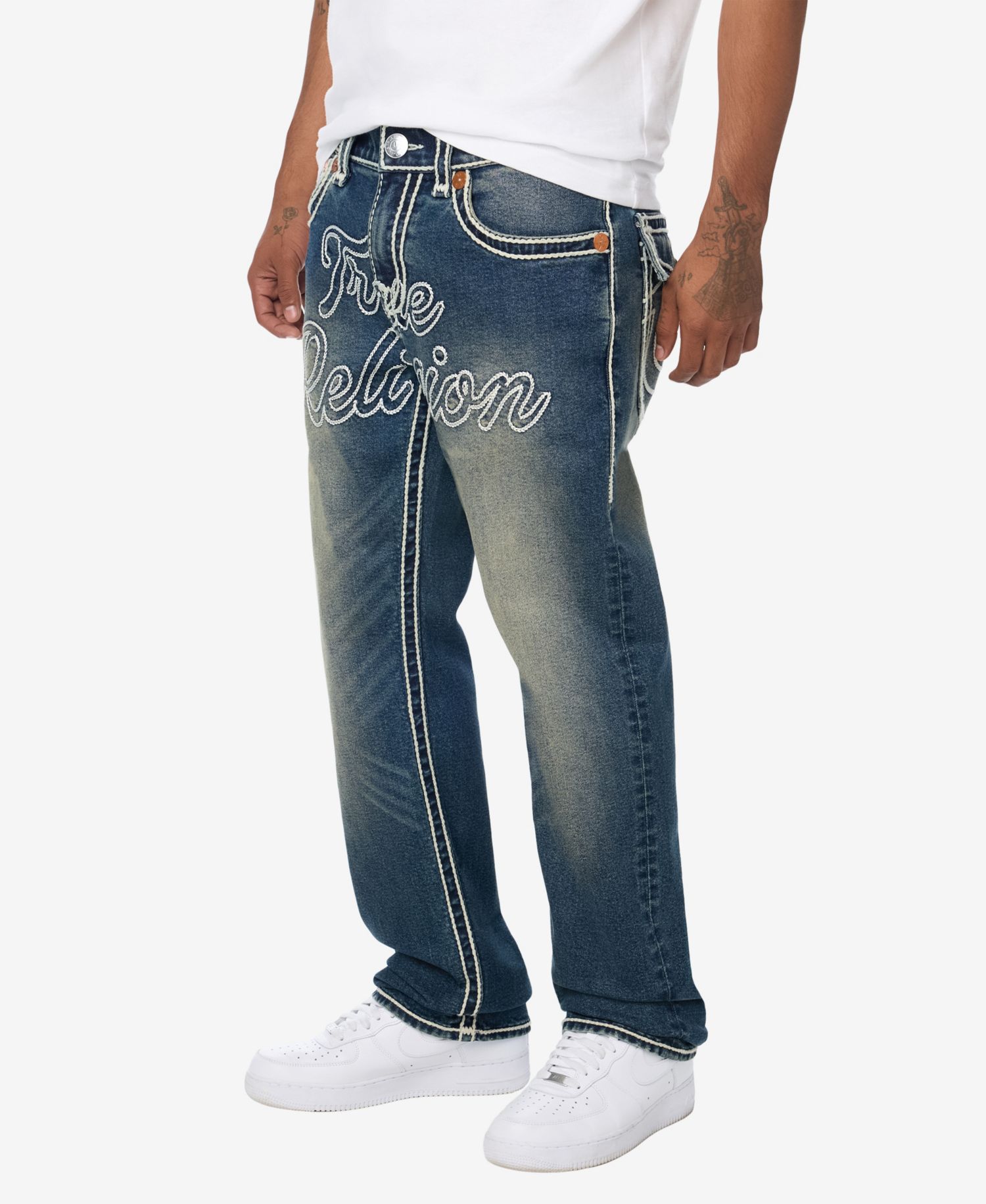 Men's Ricky Rope Stitch Flap Straight Jeans