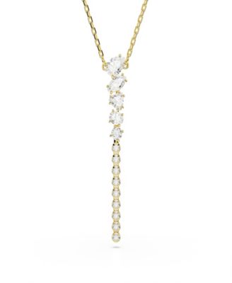 Gold-Tone Plated White Crystal Necklace