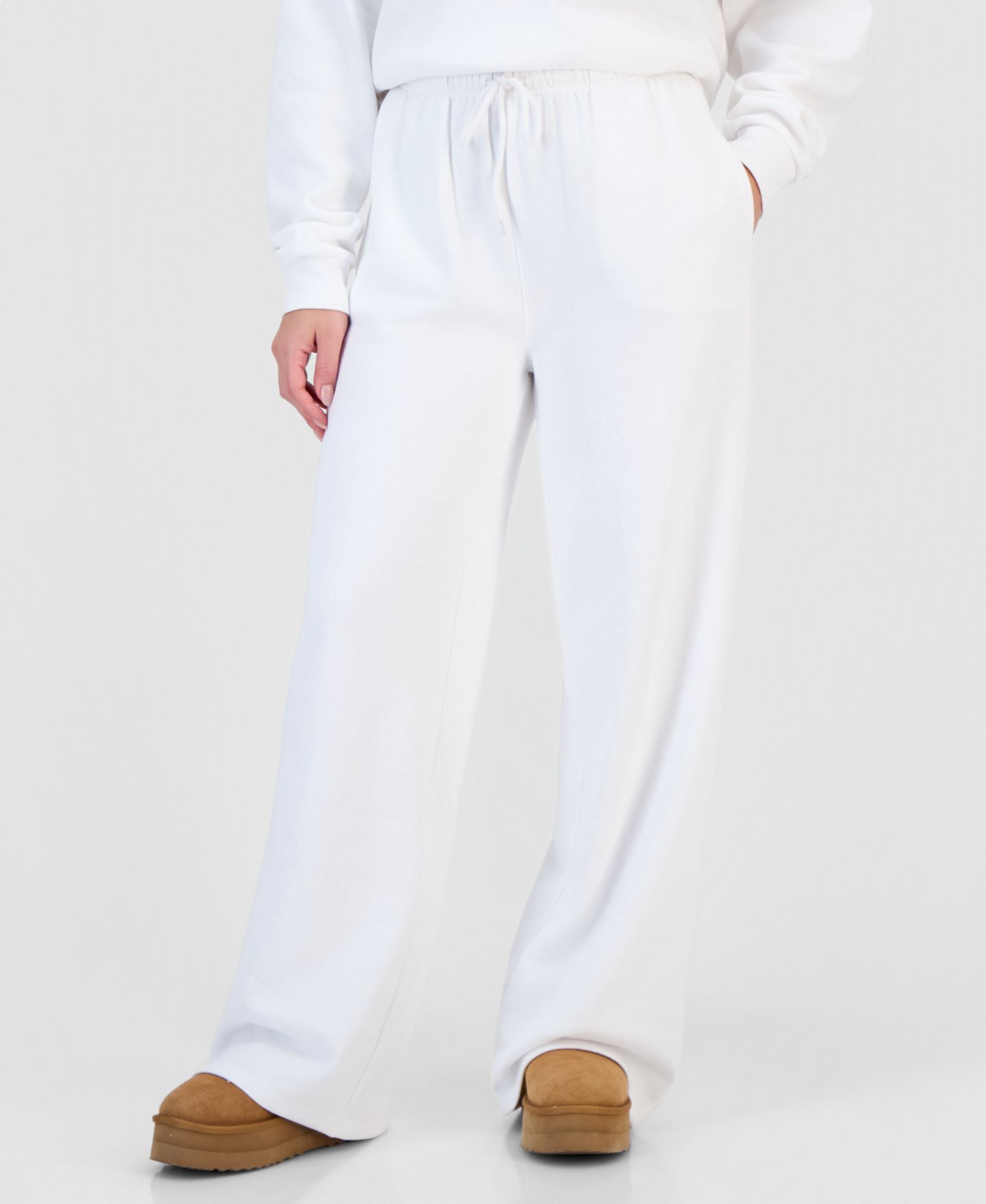 Женские брюки Rebel Veil Juniors' Candycane Wide-Leg Fleece Sweatpants, цвет: Белый — фото 1