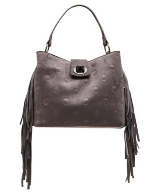 Skully Fringe Small Bucket Shoulder Handbag