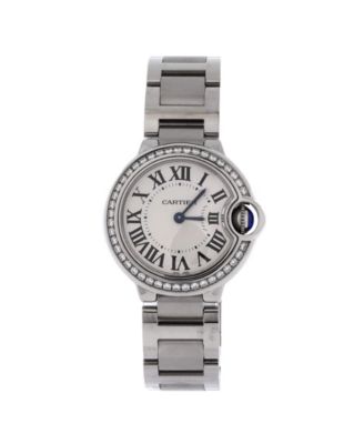 Ballon Bleu de Cartier Quartz Watch in Stainless Steel with Diamond Bezel 28mm