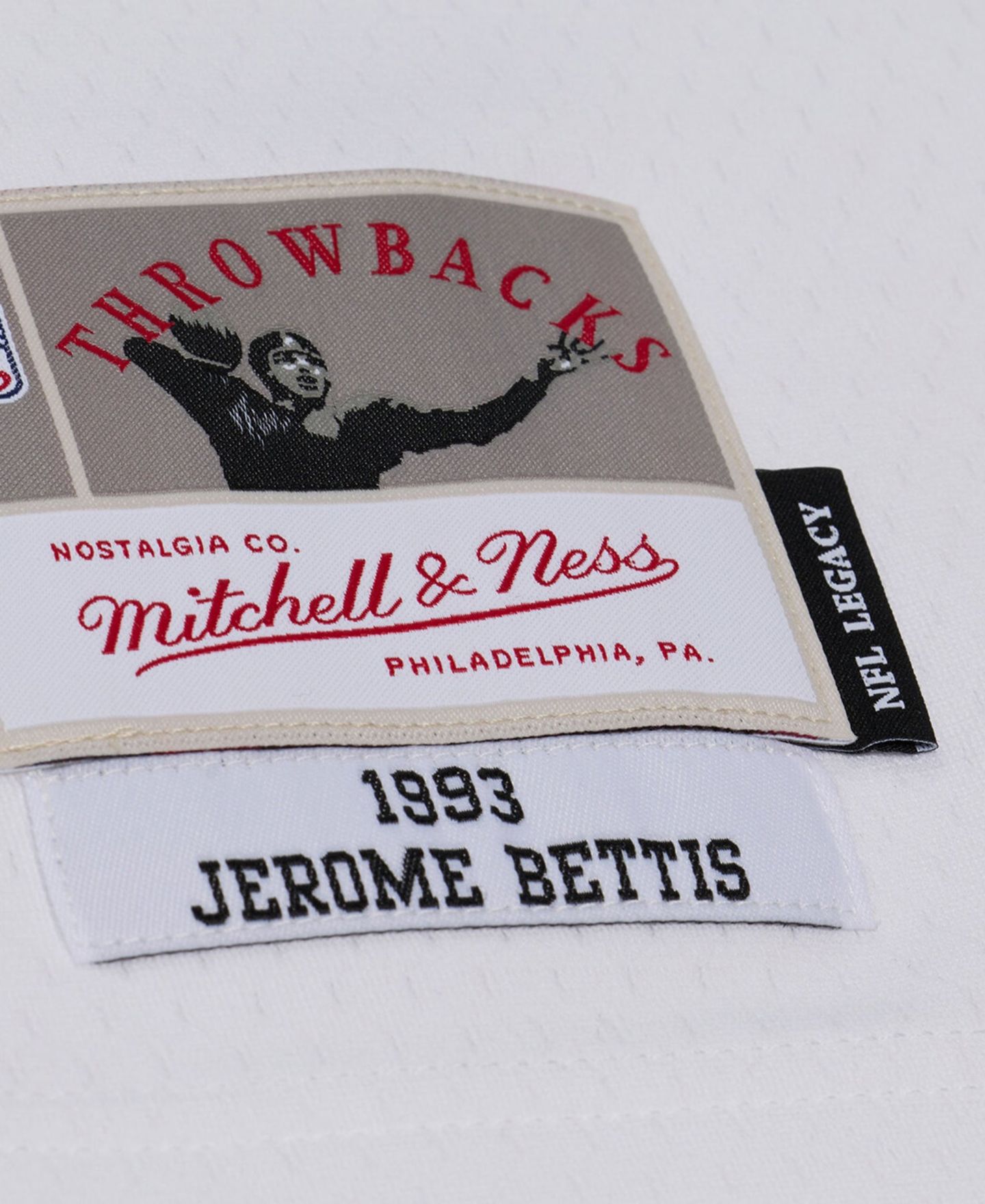 Мужской топ Mitchell & Ness Jerome Bettis White Los Angeles Rams Retired Legacy Replica Player Jersey — фото 3