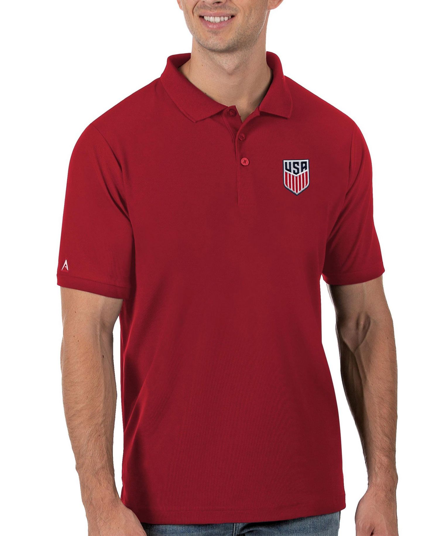 Men's Red USMNT Legacy Pique Polo Shirt