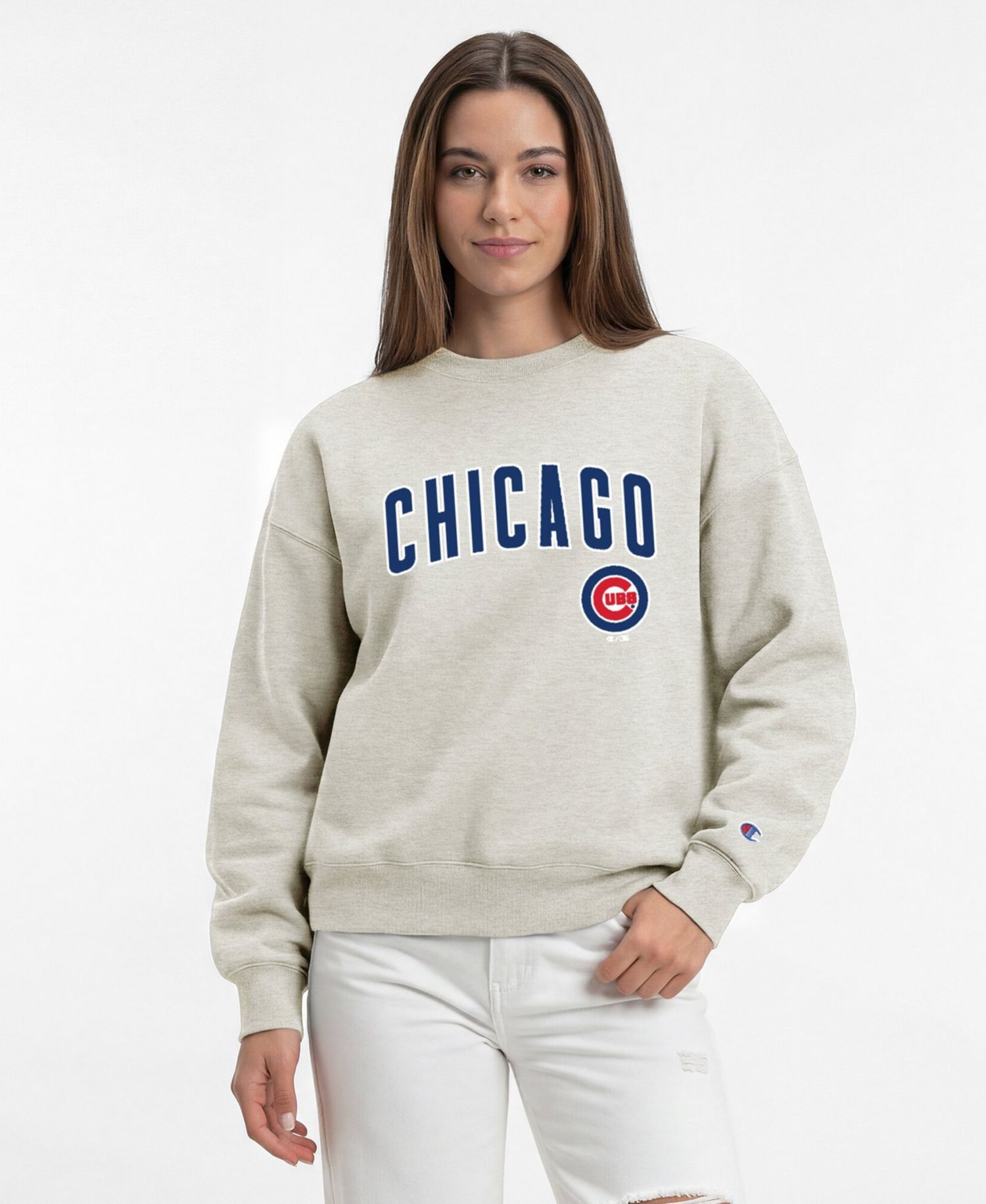 Women's Chicago Cubs Relaxed-Fit Dropped-Shoulder Sweatshirt