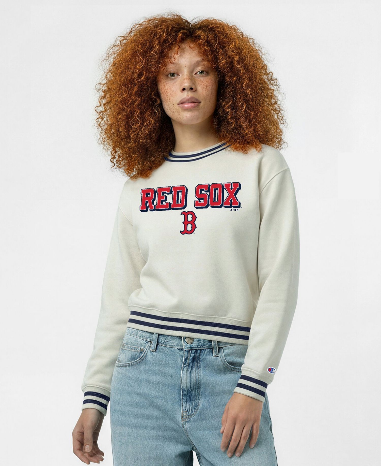 Women's Boston Red Sox Long-Sleeve Pullover Reverse Weave Sweatshirt
