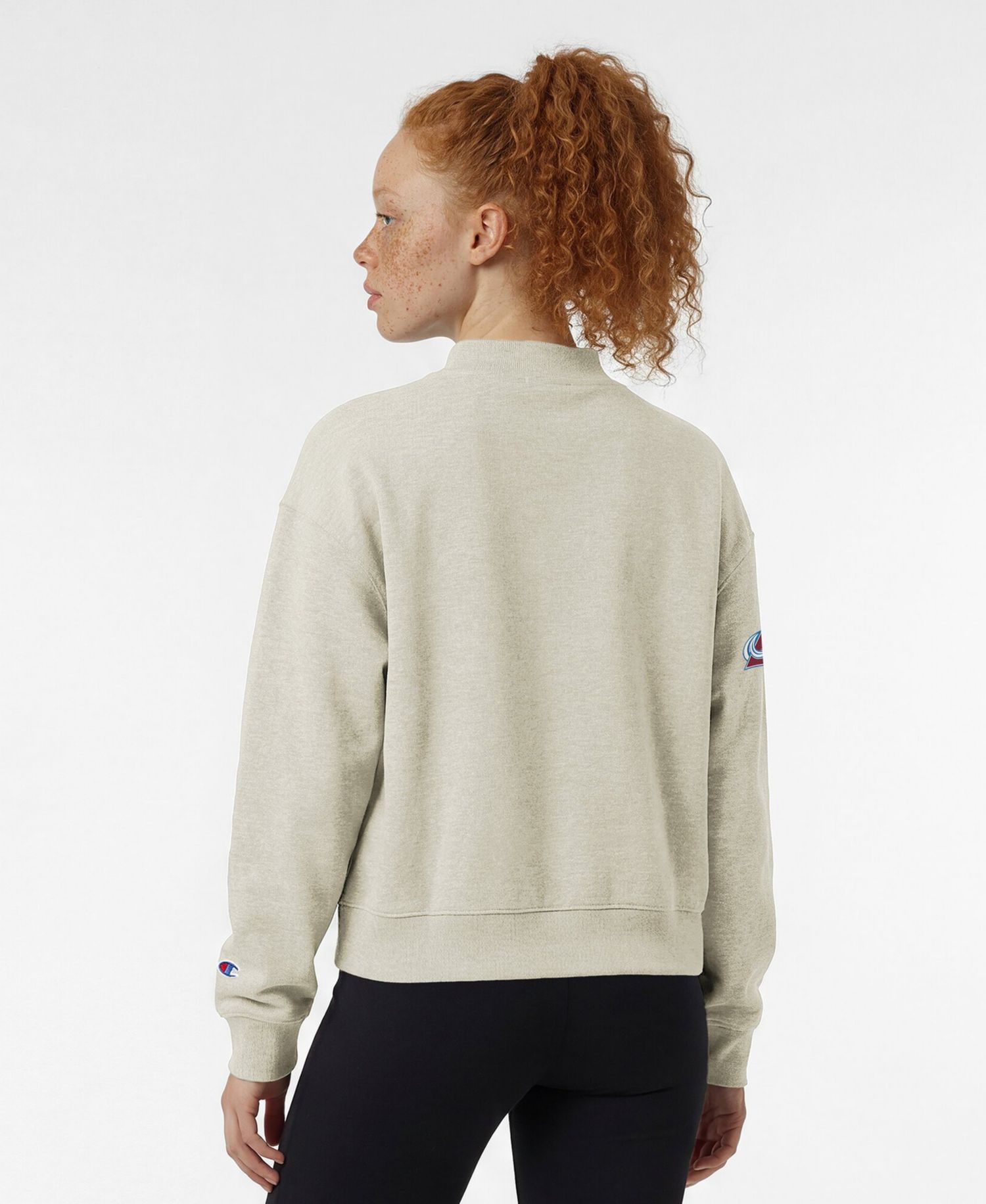 Women's Colorado Avalanche Collar Script Triumph Relaxed-Fit Fleece Sweatshirt