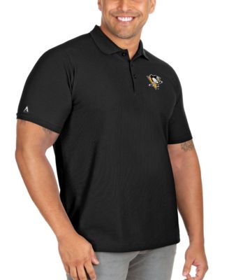Men's Black Pittsburgh Penguins Big & Tall Legacy Pique Polo Shirt