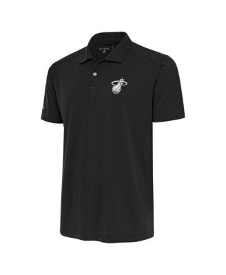 Men's Gray Miami Heat Metallic Logo Tribute Desert Dry Polo Shirt