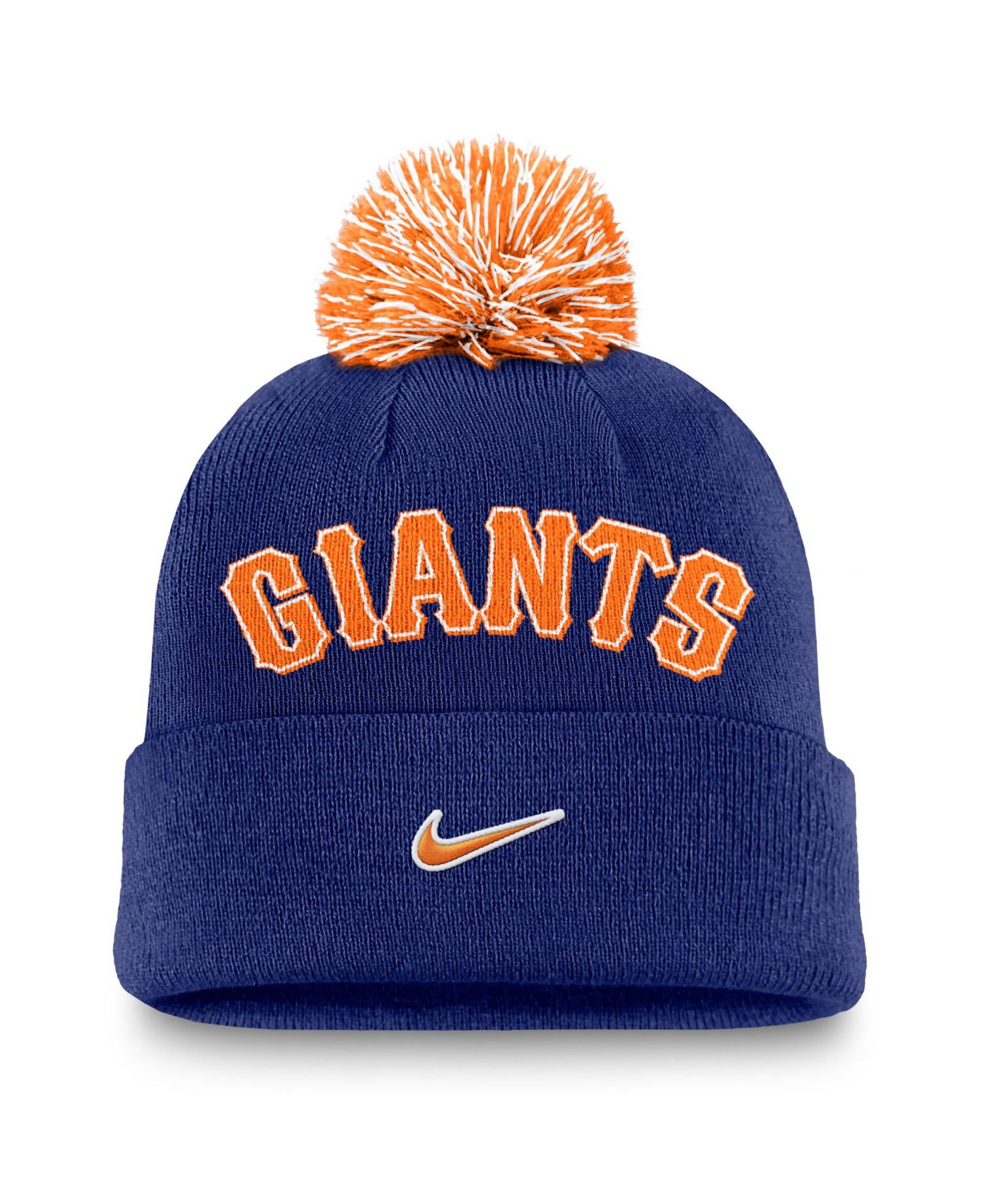 Men's Royal San Francisco Giants Peak Cuffed Knit Hat with Pom