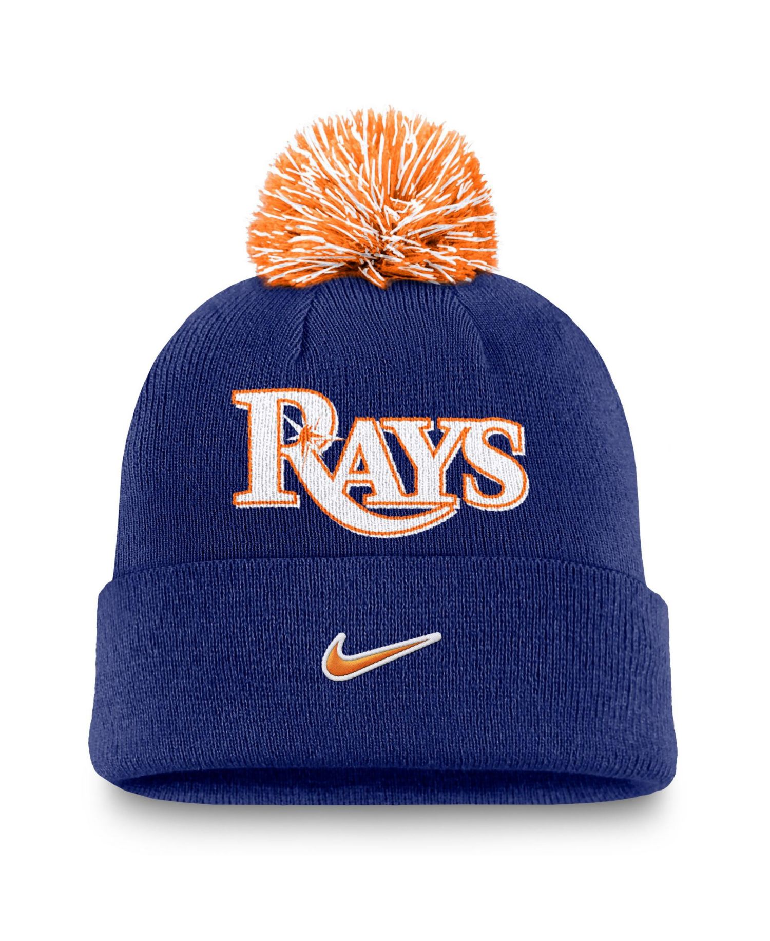 Men's Royal Tampa Bay Rays Peak Cuffed Pom with Knit Hat