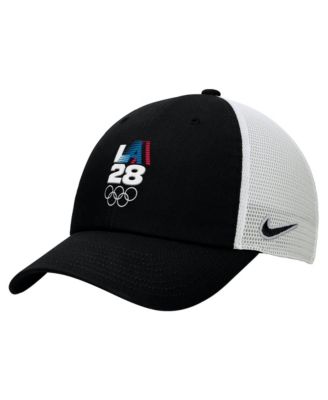 Men's Black/White LA28 Summer Olympics Club Trucker Adjustable Hat