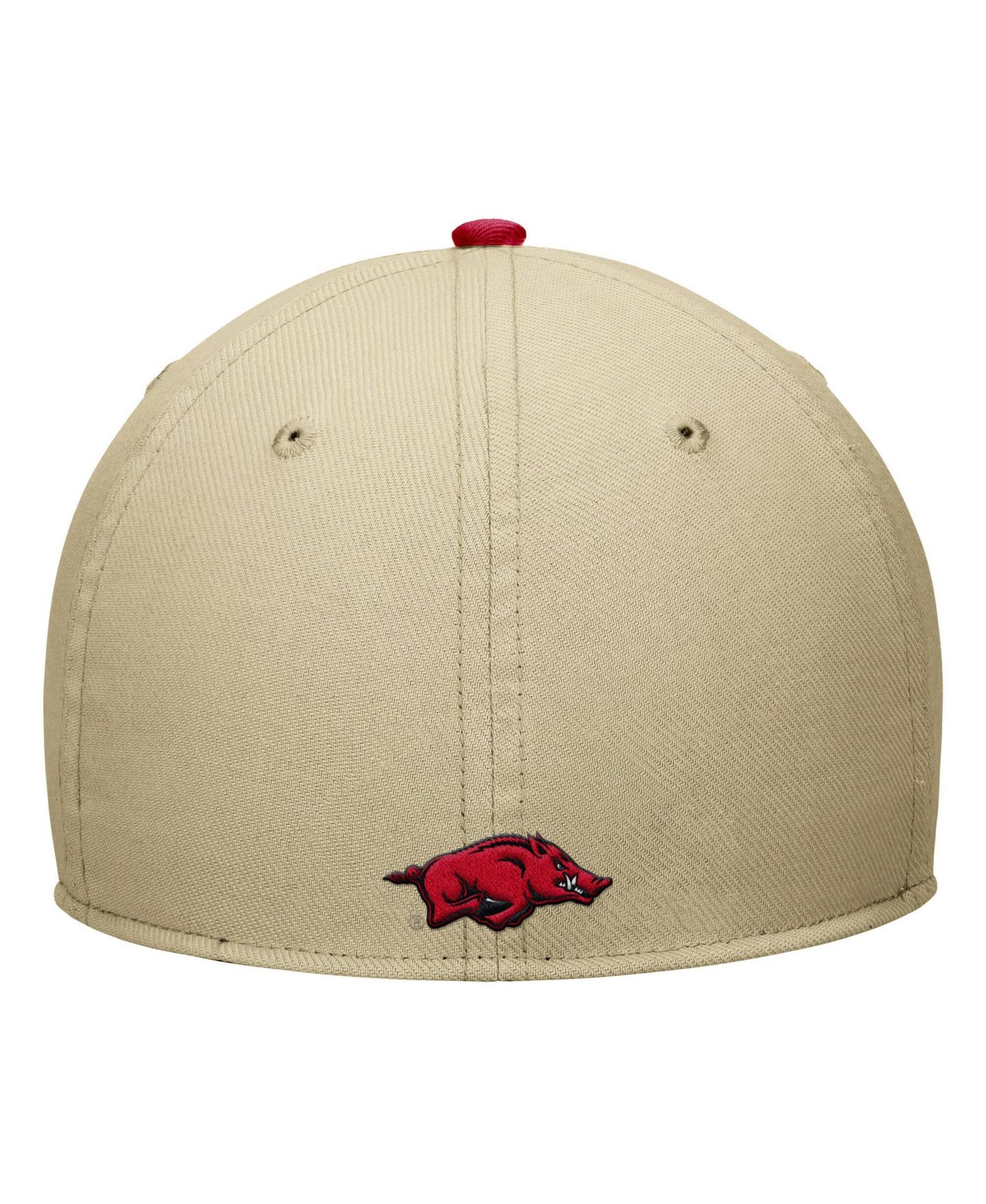 Мужской головной убор Nike Beige/Cardinal Arkansas Razorbacks Dri-FIT SwooshFlex Hat — фото 2
