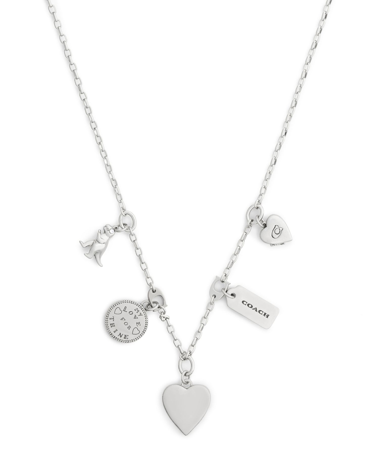 Silver Heritage Charm Bib Necklace