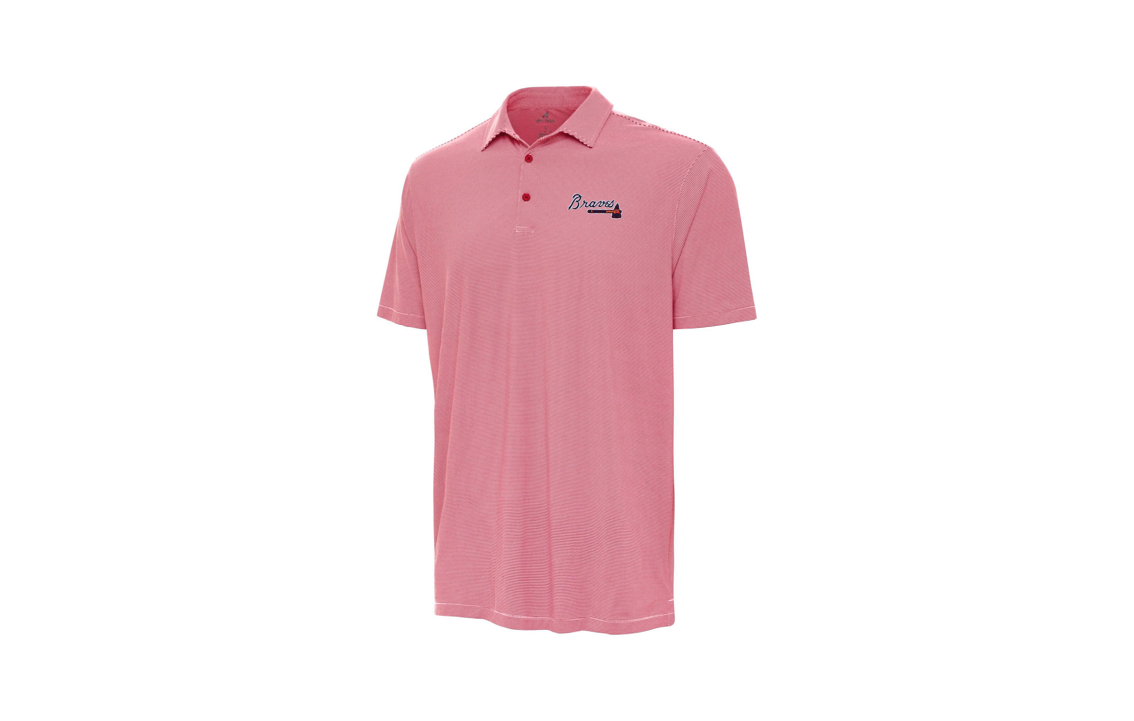 Antigua Men's Red/White Atlanta Braves Twine Polo Shirt