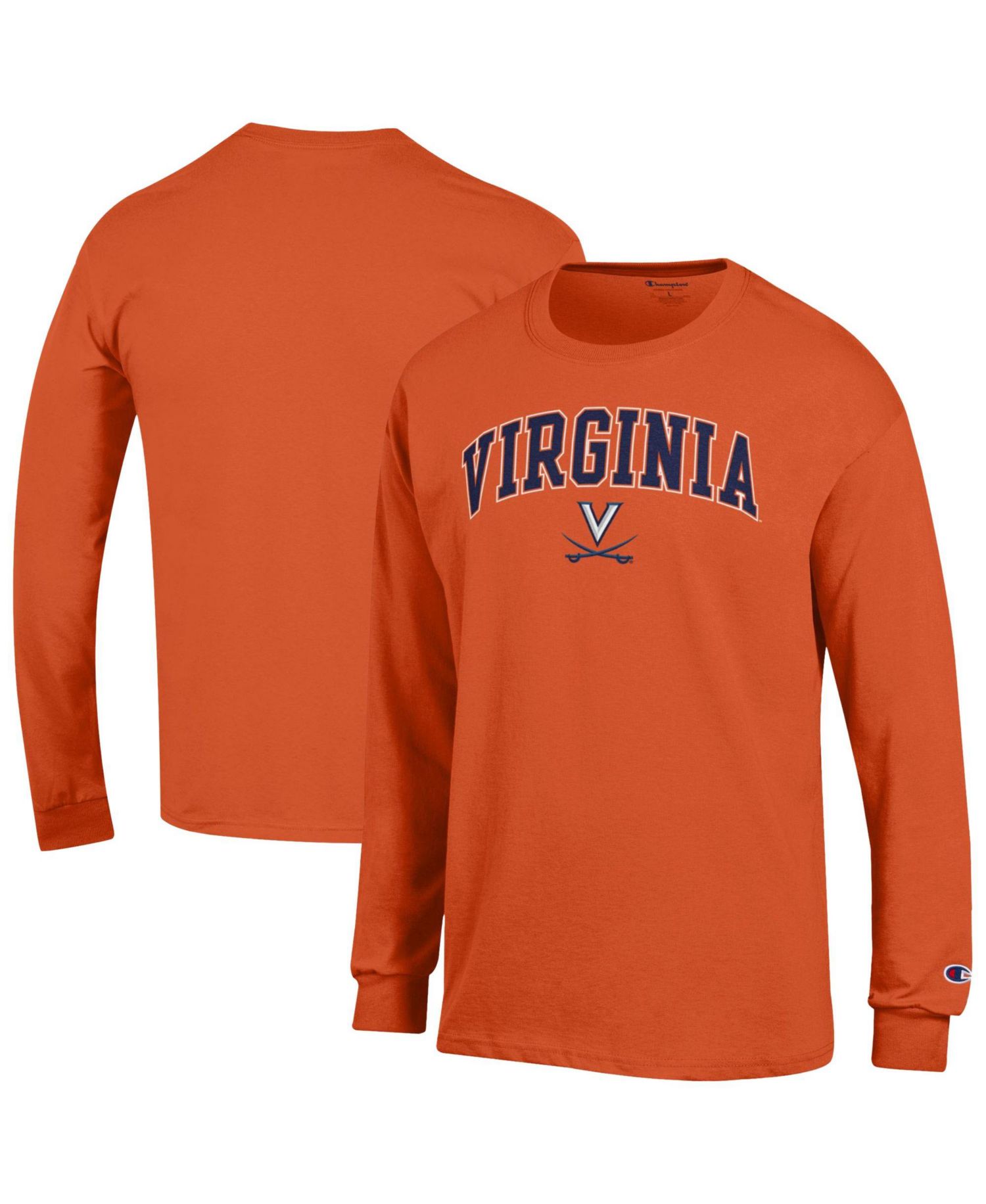 Men's Champion Orange Virginia Cavaliers Arch Over Logo Long Sleeve T-Shirt