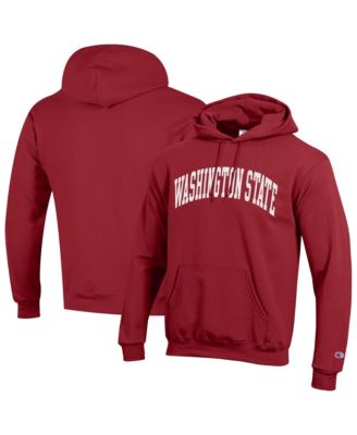 Men's Crimson Washington State Cougars Basic Arch Fleece Pullover Hoodie