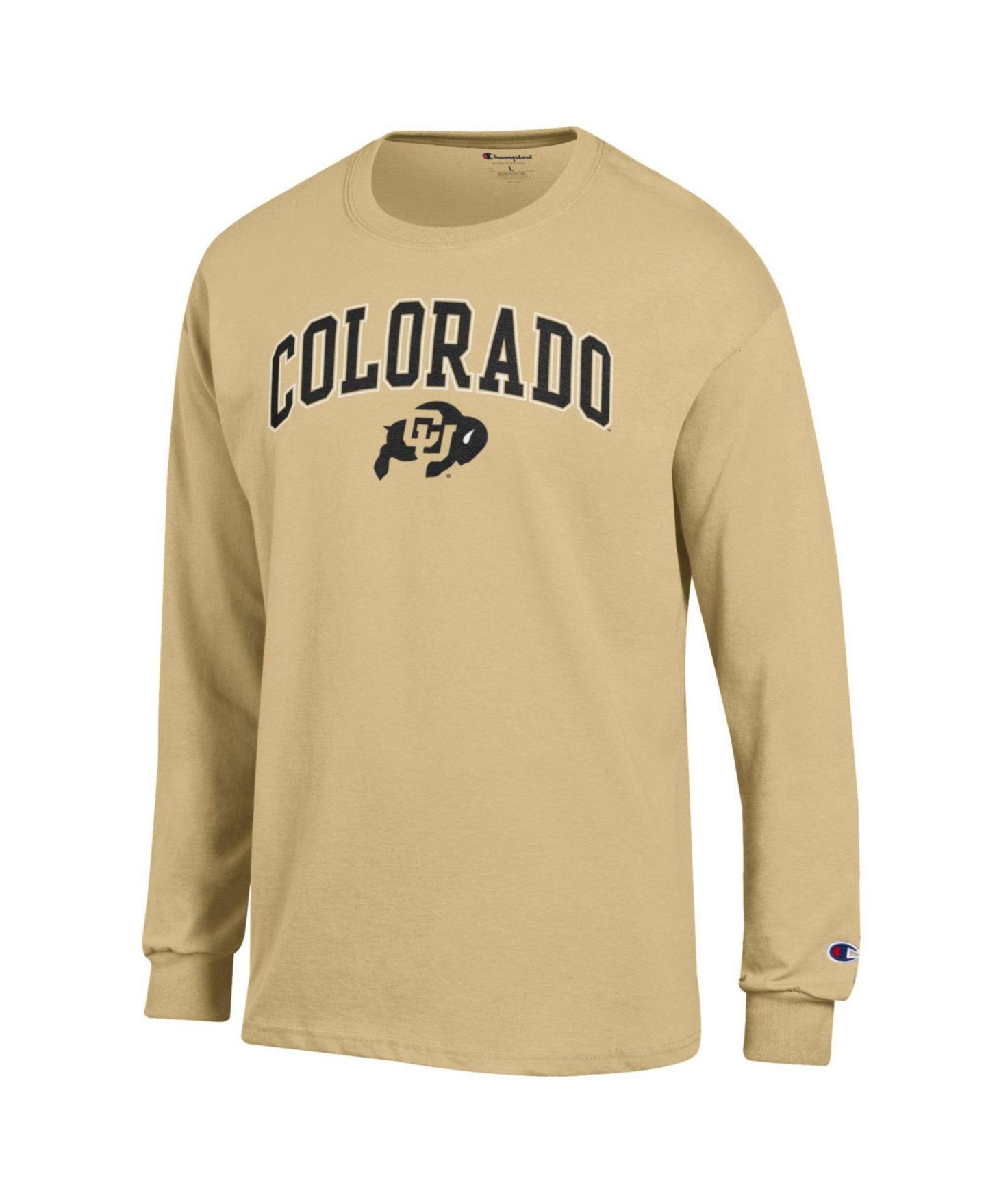 Мужская футболка Champion Gold Colorado Buffaloes Arch Over Logo Long Sleeve, цвет: Чёрный — фото 5
