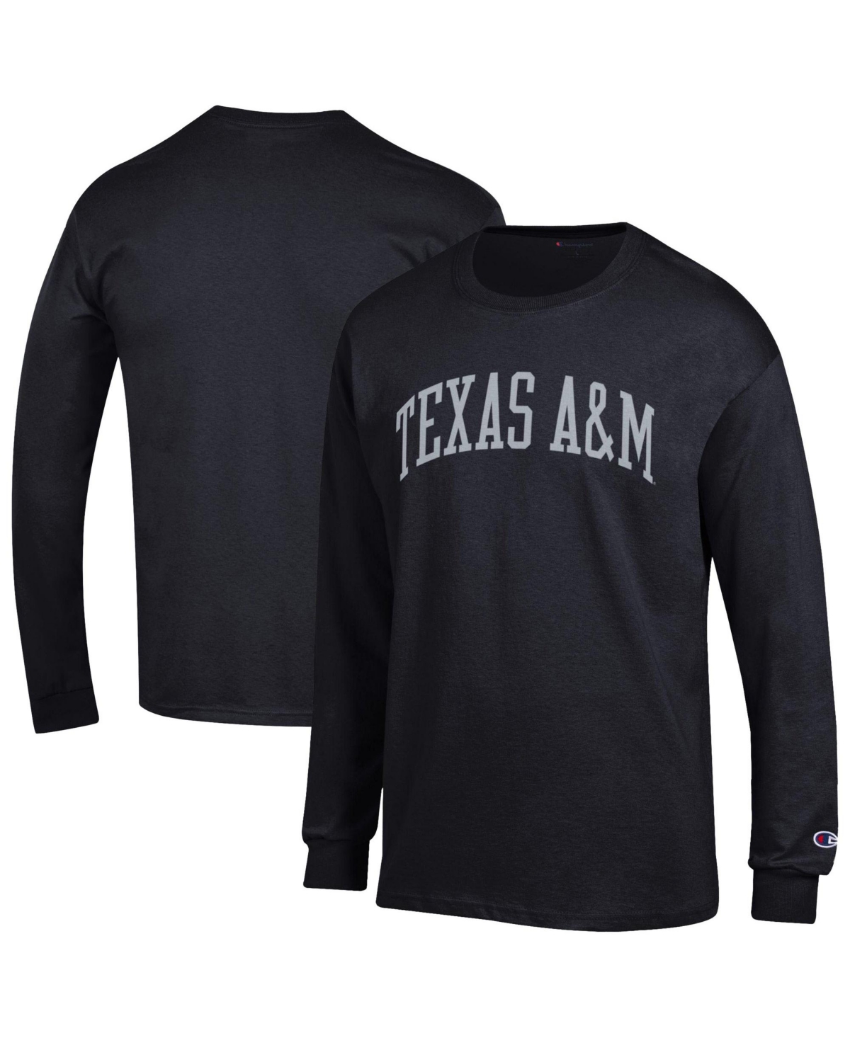 Champion Men's Maroon Texas A&M Aggies Basic Arch Long sleeves T-Shirt - Black