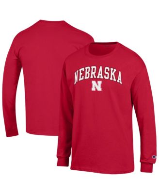Men's&nbsp;Champion Scarlet Nebraska Huskers Arch Over Logo Long Sleeve T-Shirt