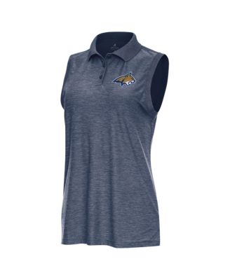 Women's Heather Navy Montana State Bobcats Recap Sleeveless Polo Shirt