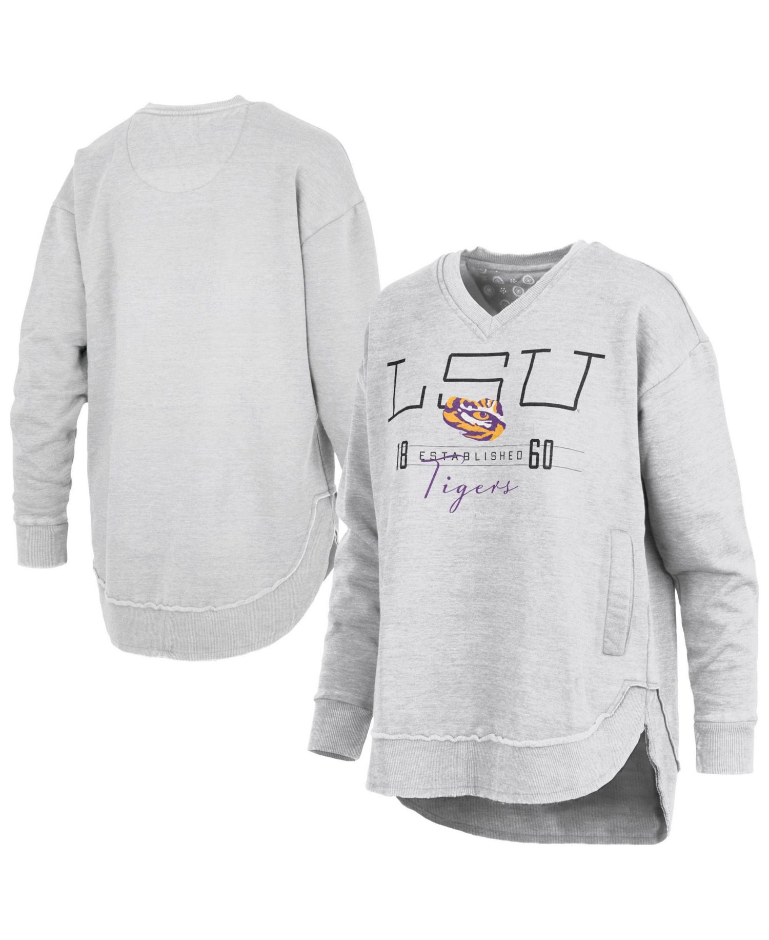 Women's LSU Tigers Marcus East Hall Poncho V-Neck Sweatshirt