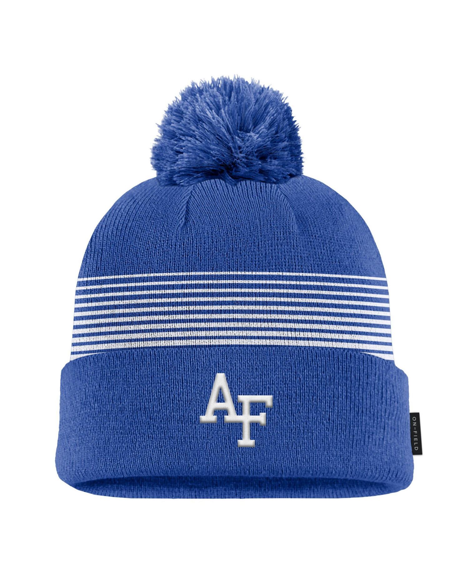 Men's Royal Air Force Falcons 2026 On-Field Peak Cuffed Knit Hat with Pom