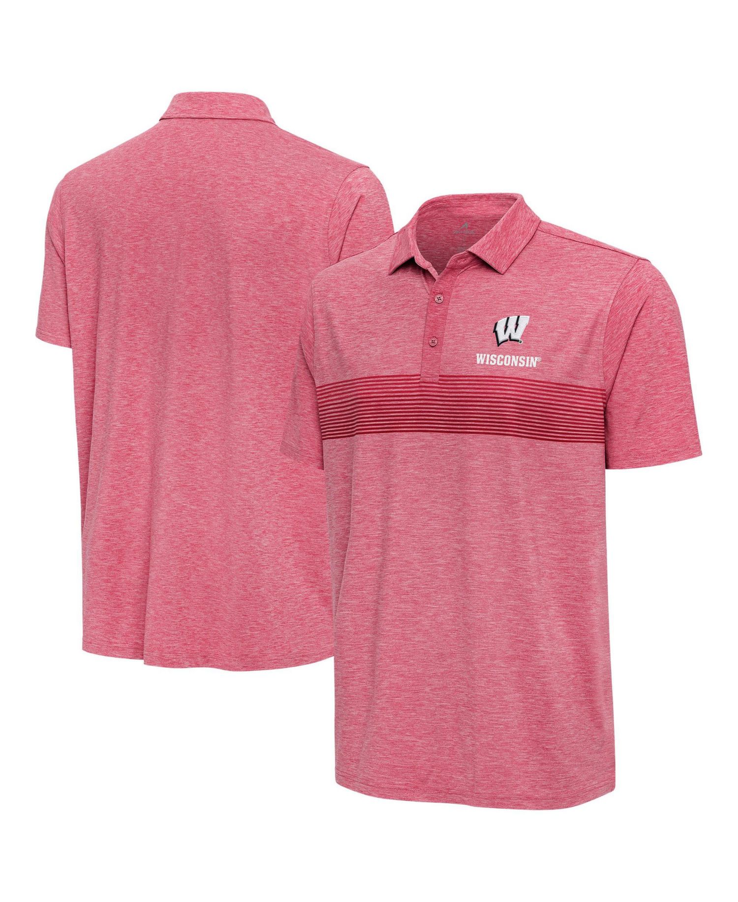 Men's Heather Red Wisconsin Badgers Dashing Polo Shirt