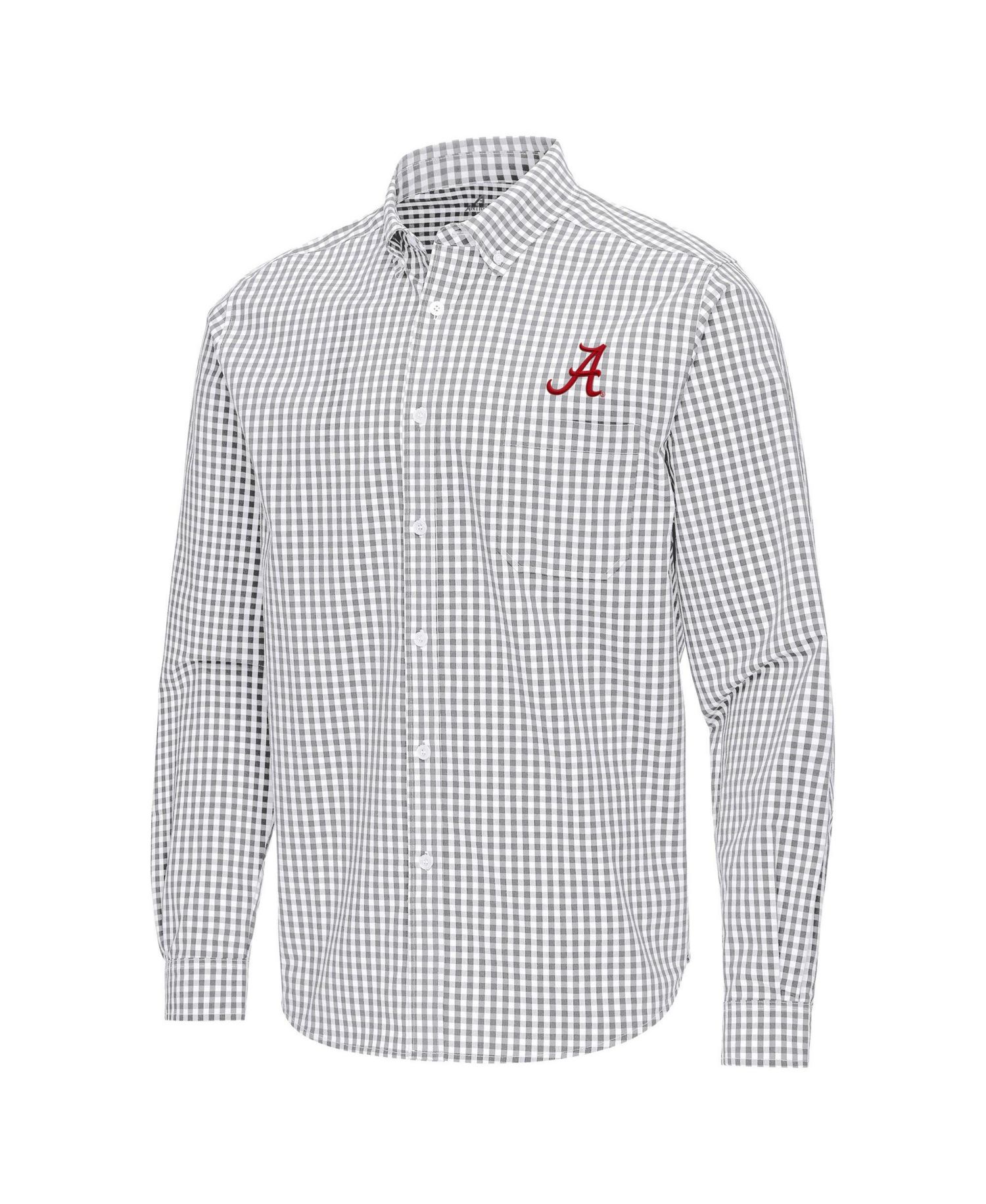 Men's Gray Alabama Crimson Tide Ellis Woven Tri-Blend Long Sleeve Button-Down Shirt