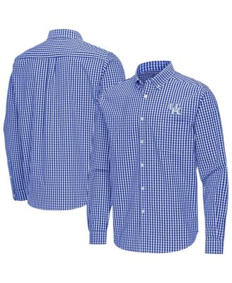 Men's Royal Kentucky Wildcats Ellis Woven Tri-Blend Long sleeves Button-Down Shirt