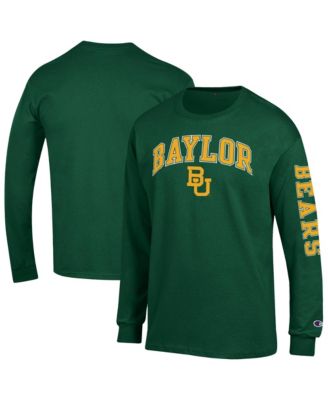 Men's Green Baylor Bears Arch Over Logo 2-Hit Long Sleeve T-Shirt