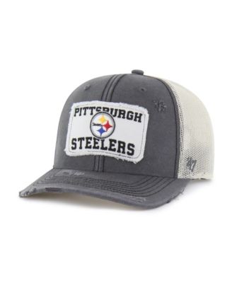Men's Charcoal Pittsburgh Steelers Egremont Well-Worn Adjustable Trucker Hat