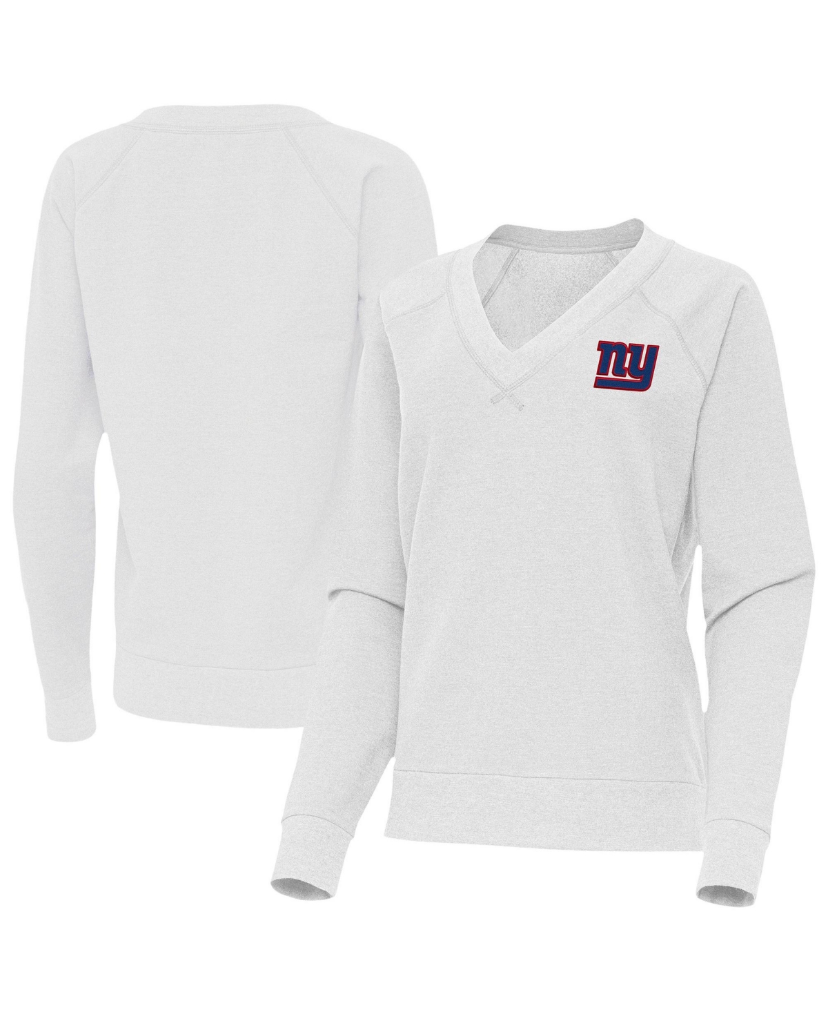 Antigua Women's New York Giants Varsity Tri-Blend V-Neck Long-Sleeve T-Shirt - Heather Gray
