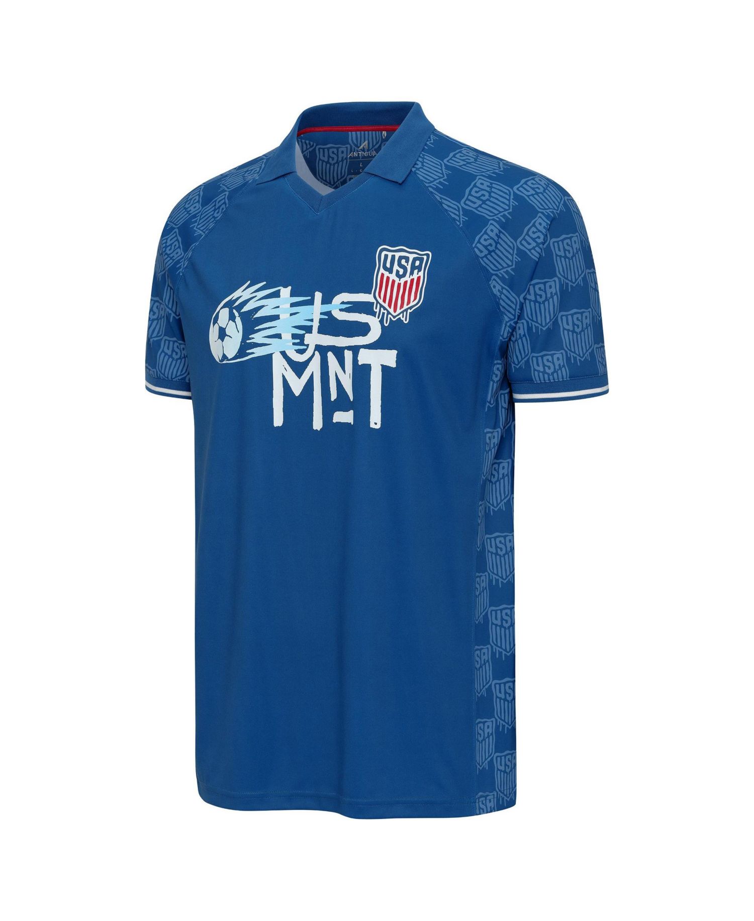 Men's Blue USMNT V-Neck Polo Shirt