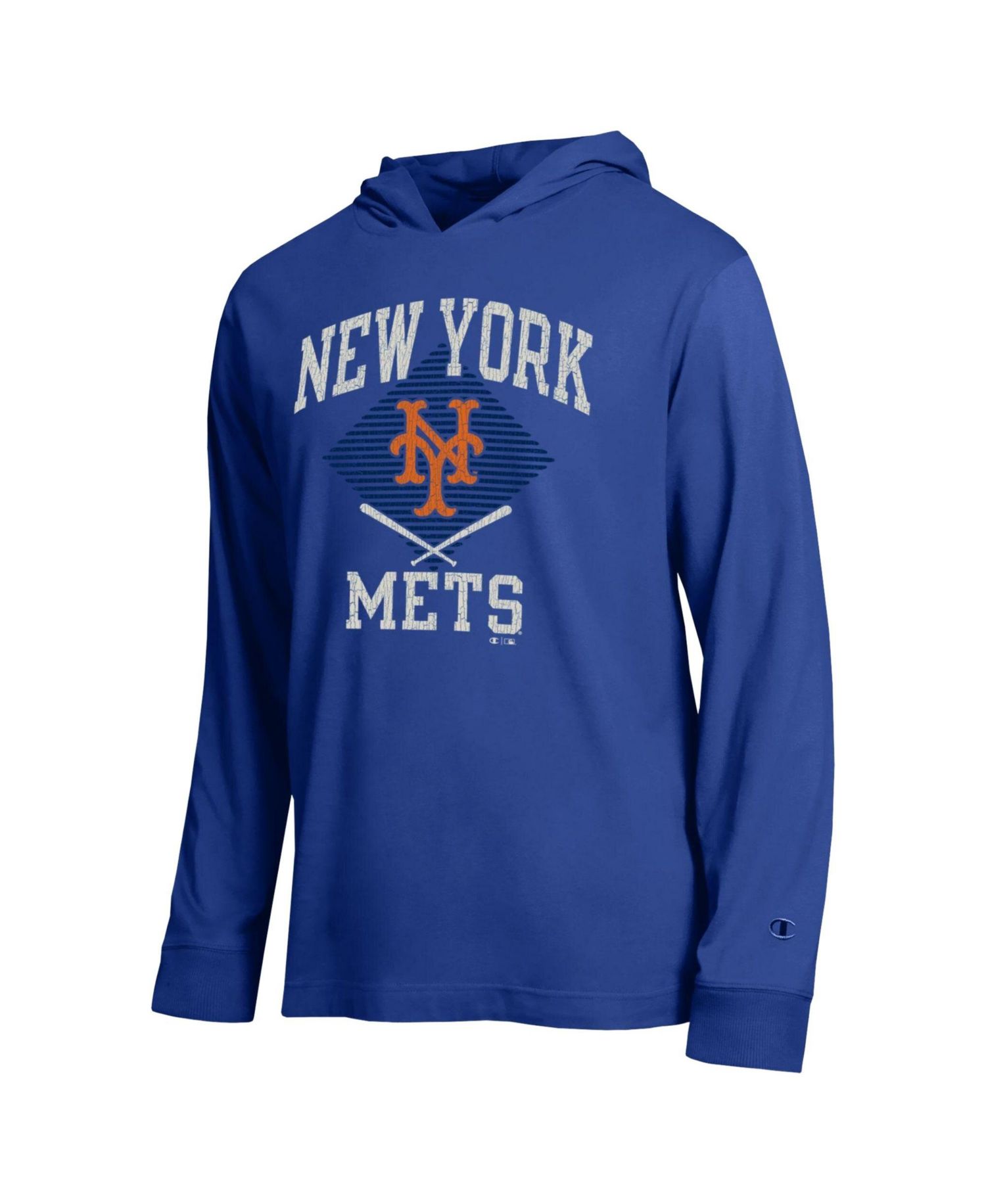 Men's Royal New York Mets Cooperstown Hooded Long-Sleeve T-Shirt