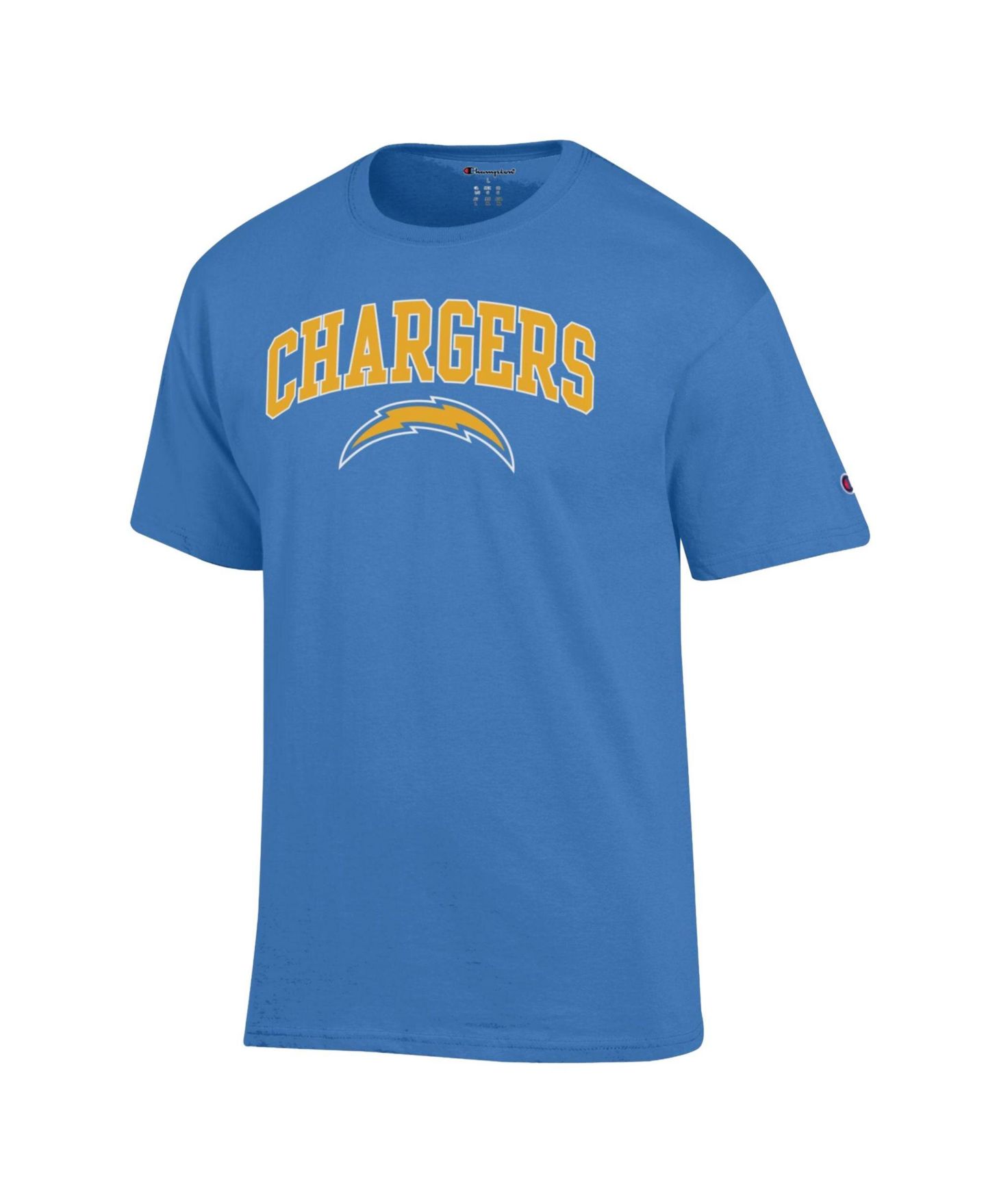 Мужская футболка Champion Powder Blue Los Angeles Chargers Arch Over Logo — фото 2