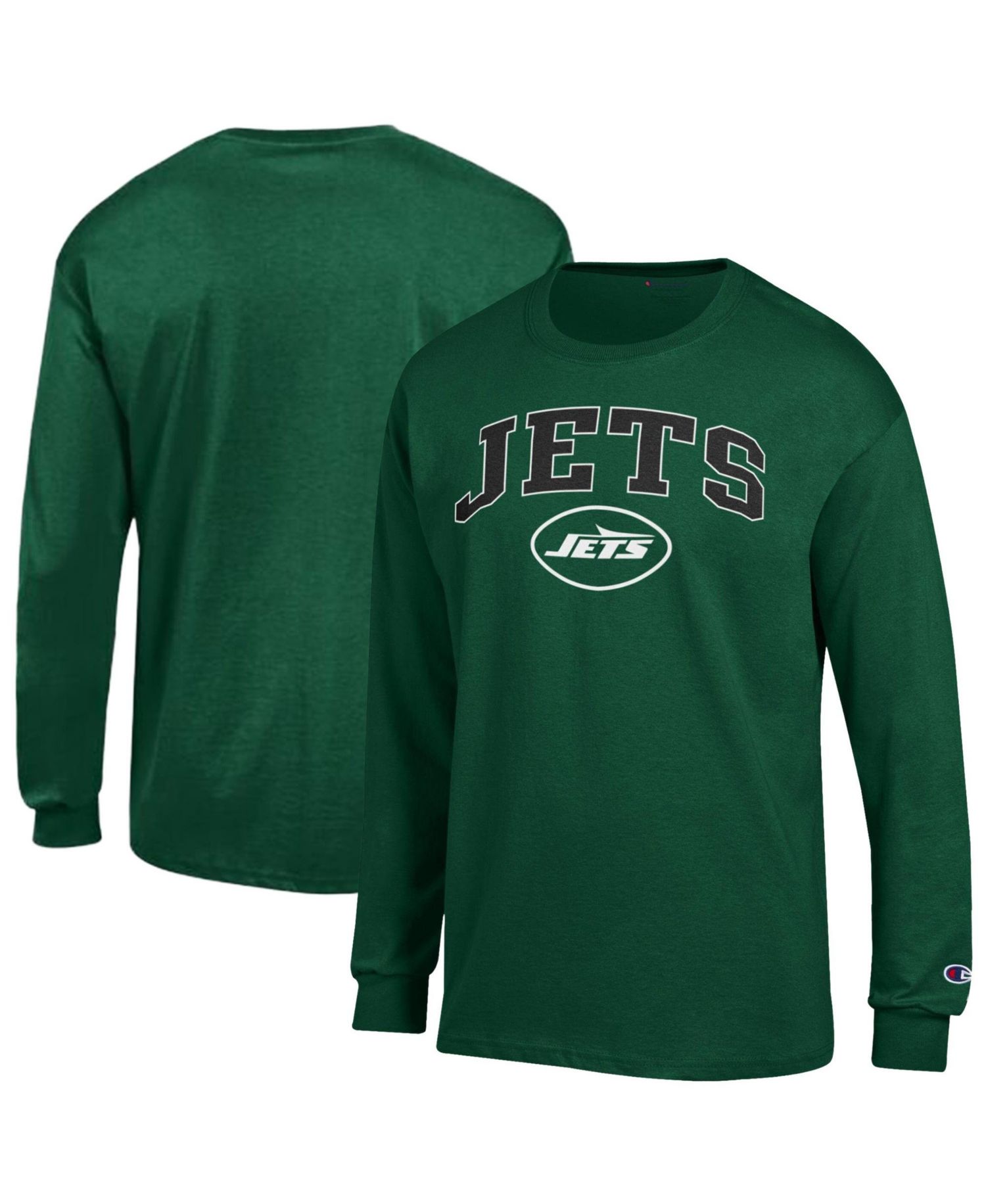 Men's Green New York Jets Arch Over Logo Long Sleeve T-Shirt