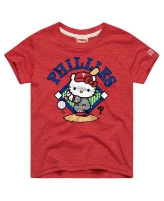 Big Boys and Girls Red Philadelphia Phillies Hello Kitty x MLB Tri-Blend T-Shirt