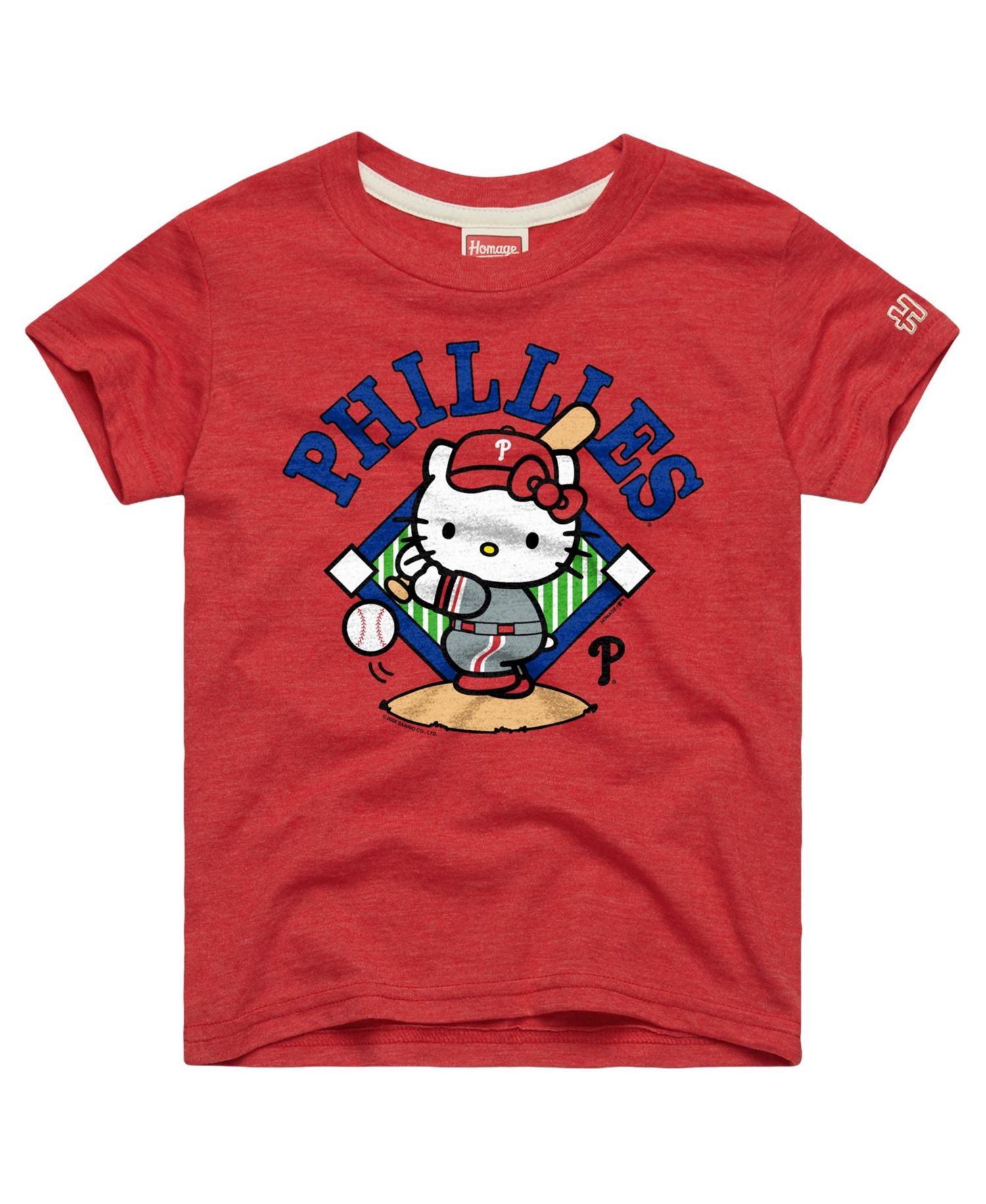 Big Boys and Girls Red Philadelphia Phillies Hello Kitty x MLB Tri-Blend T-Shirt