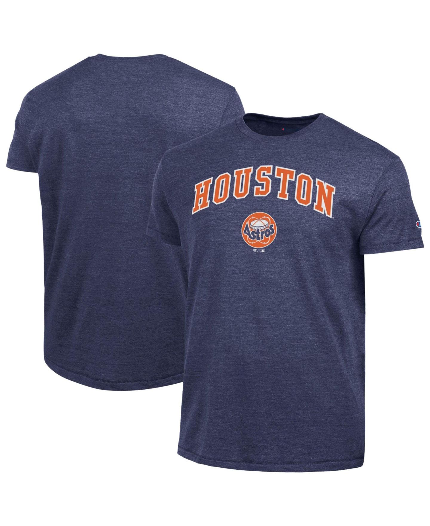 Мужская футболка Champion Navy Houston Astros Cooperstown Wordmark Lockup Tri-Blend — фото 1
