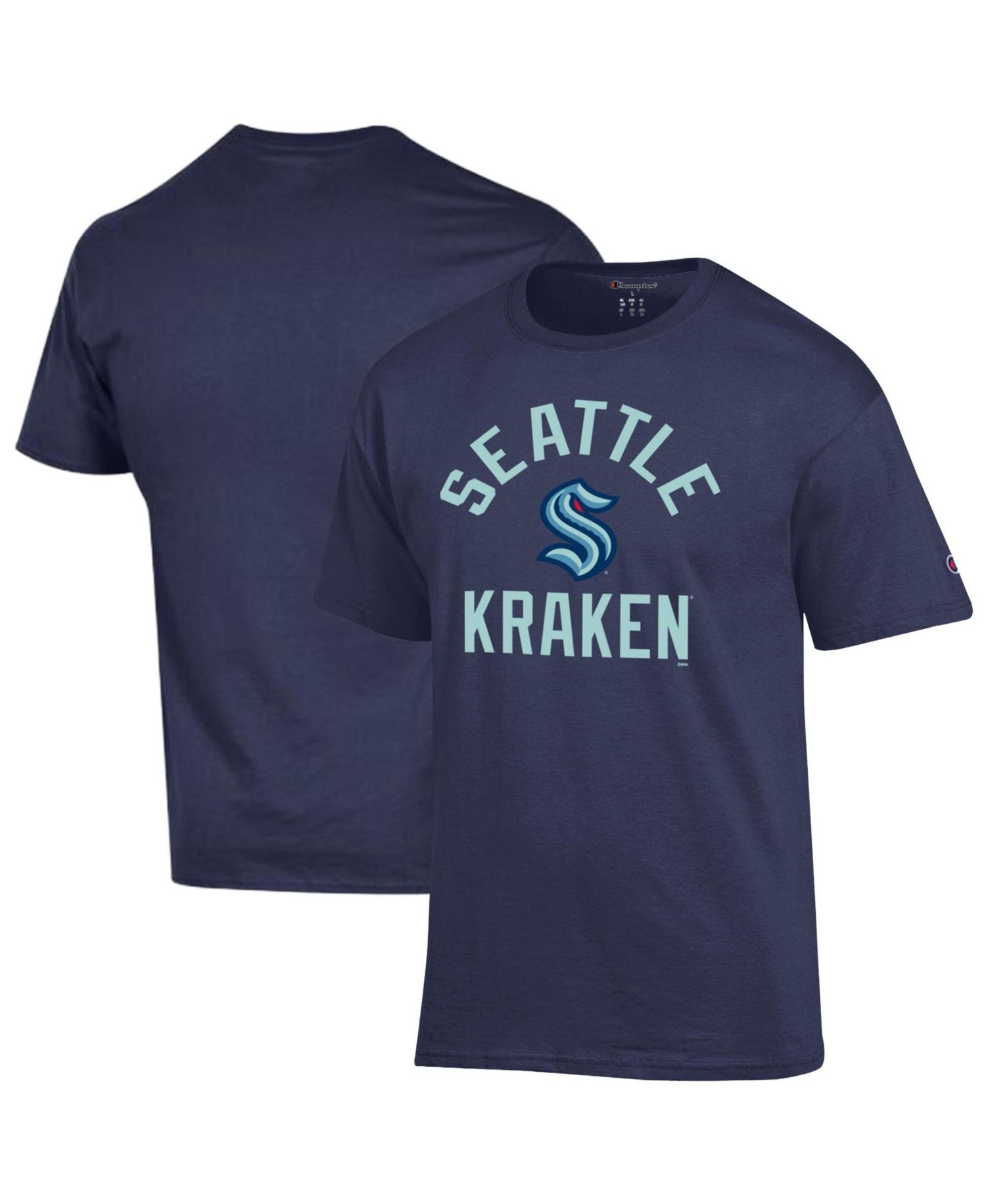Men's Deep Sea Blue Seattle Kraken Primary Logo Jersey T-Shirt