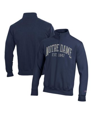 Men's Navy Notre Dame Fighting Irish Powerblend Quarter-Zip Pullover Sweatshirt